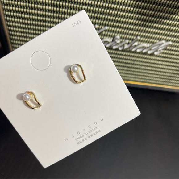 Gold pearl earrings - Picture 6 of 8